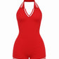 JEYNE Backless Halter Sleeveless Romper