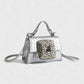 REGINE Mini Crocodile Embossed Rhinestone Handle Bag