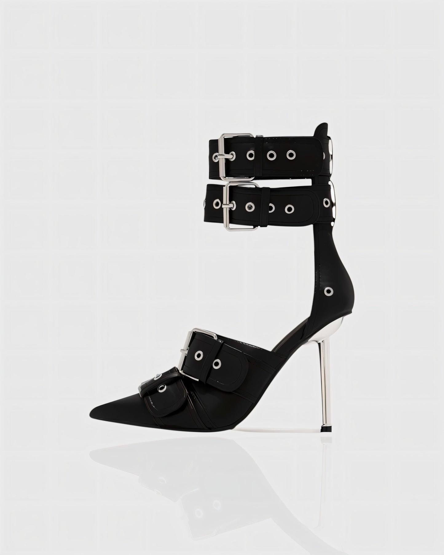 MARILYN Buckle Strap Pointed-Toe Stiletto Heels