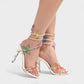 LYNA Crystal Butterfly Spiral High Heels