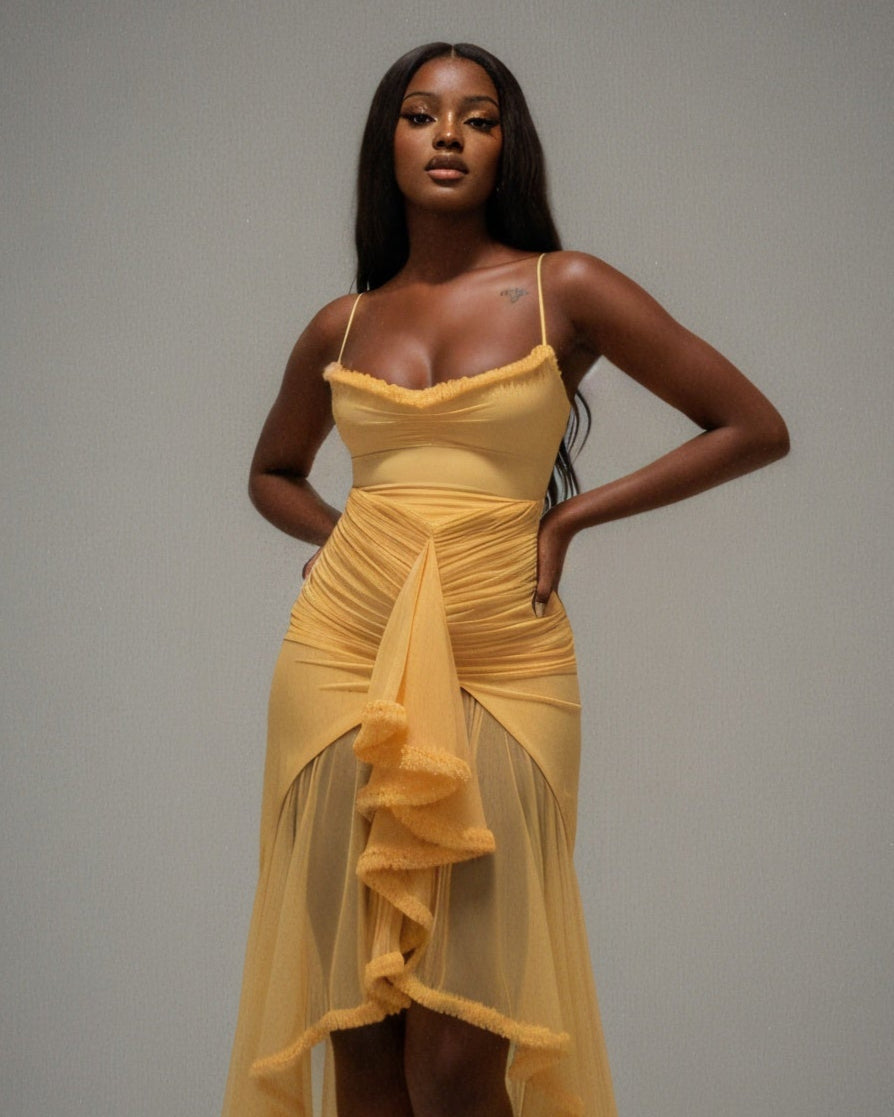 CYNTHIA Ruffled Maxi Dress