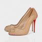 AURIEL Embellished Red Sole Mesh Stiletto Heels