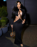 PARKER Long Sleeve Cut-out Maxi Dress