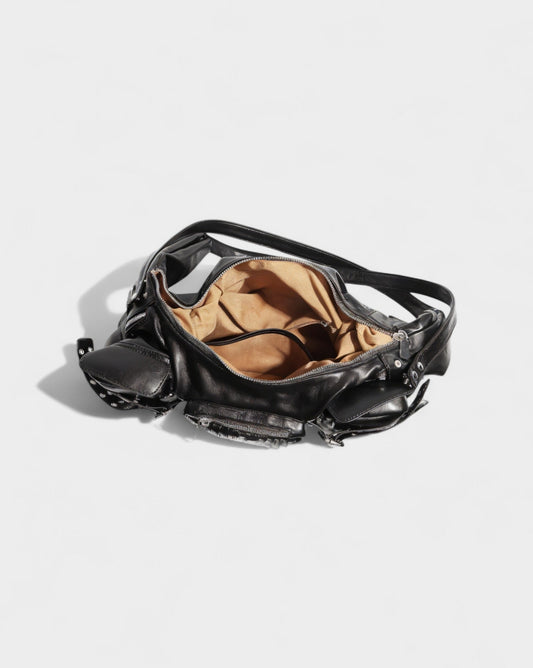 BRINA Multi-Pocket Buckle Shoulder Bag