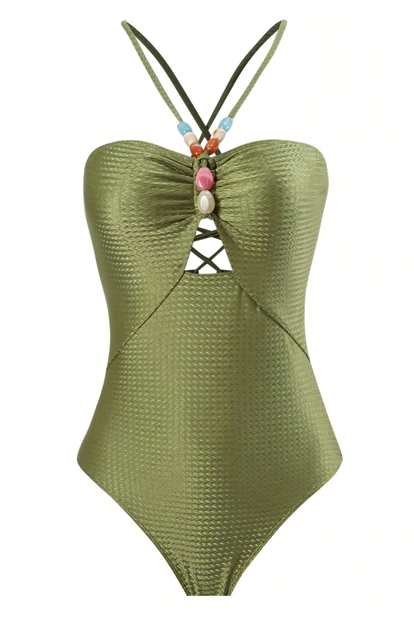 LOTTIE Beaded One-Piece Swimsuit & Tie Maxi Skirt Set