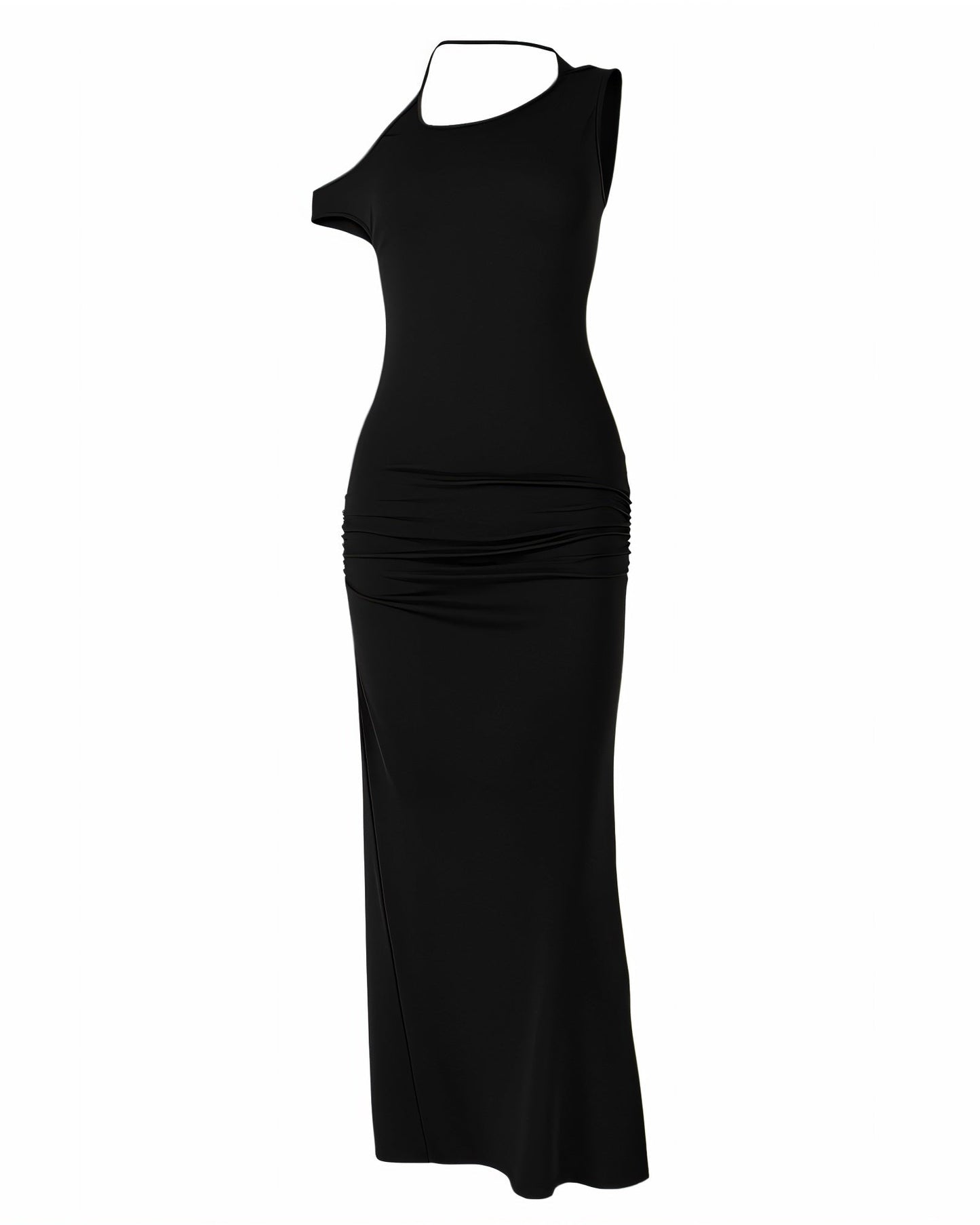 LIESSE One-Shoulder Halter-Back Maxi Dress