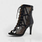 RAELLA Sheer Panel High Heel Ankle Boots