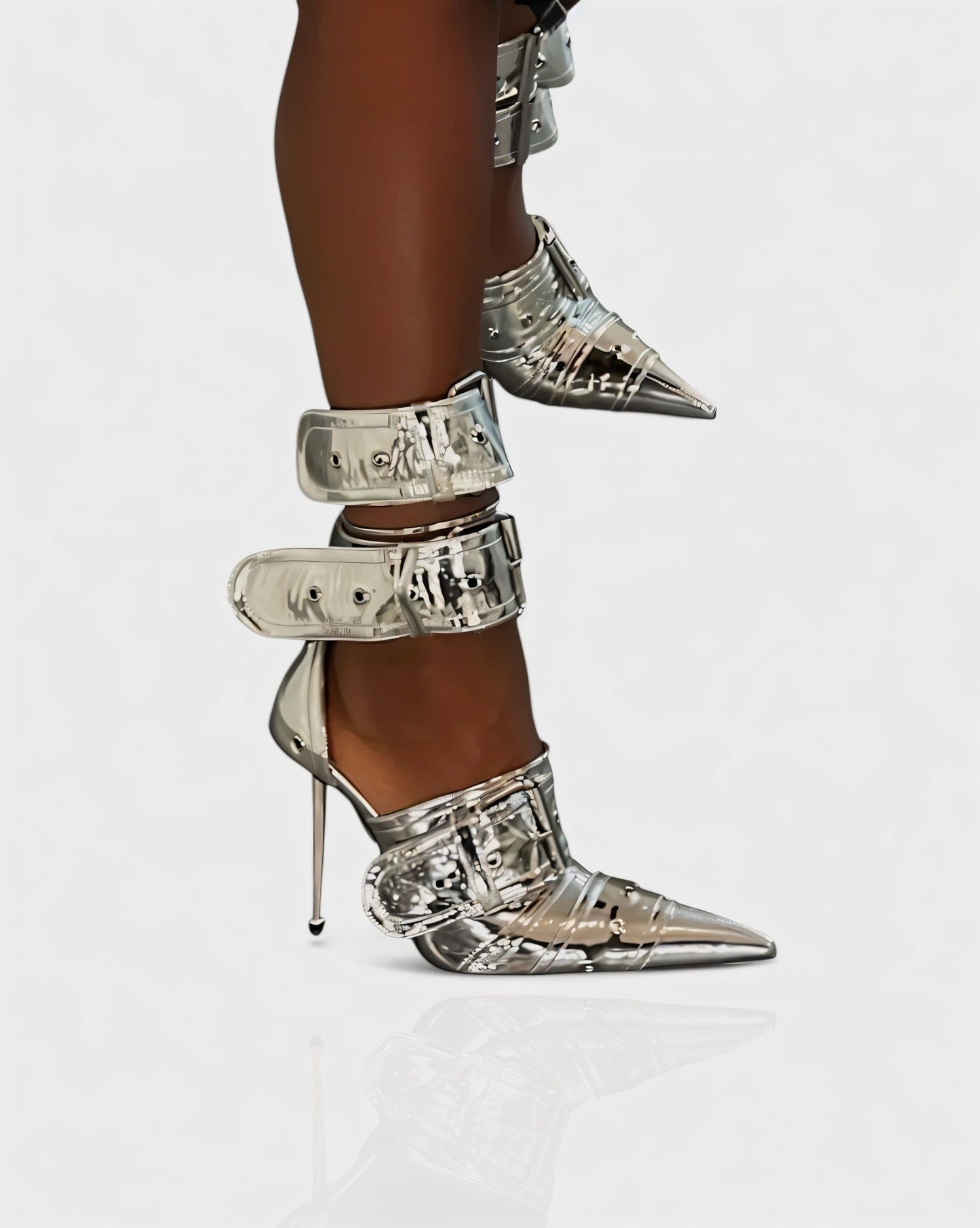 MARILYN Buckle Strap Pointed-Toe Stiletto Heels