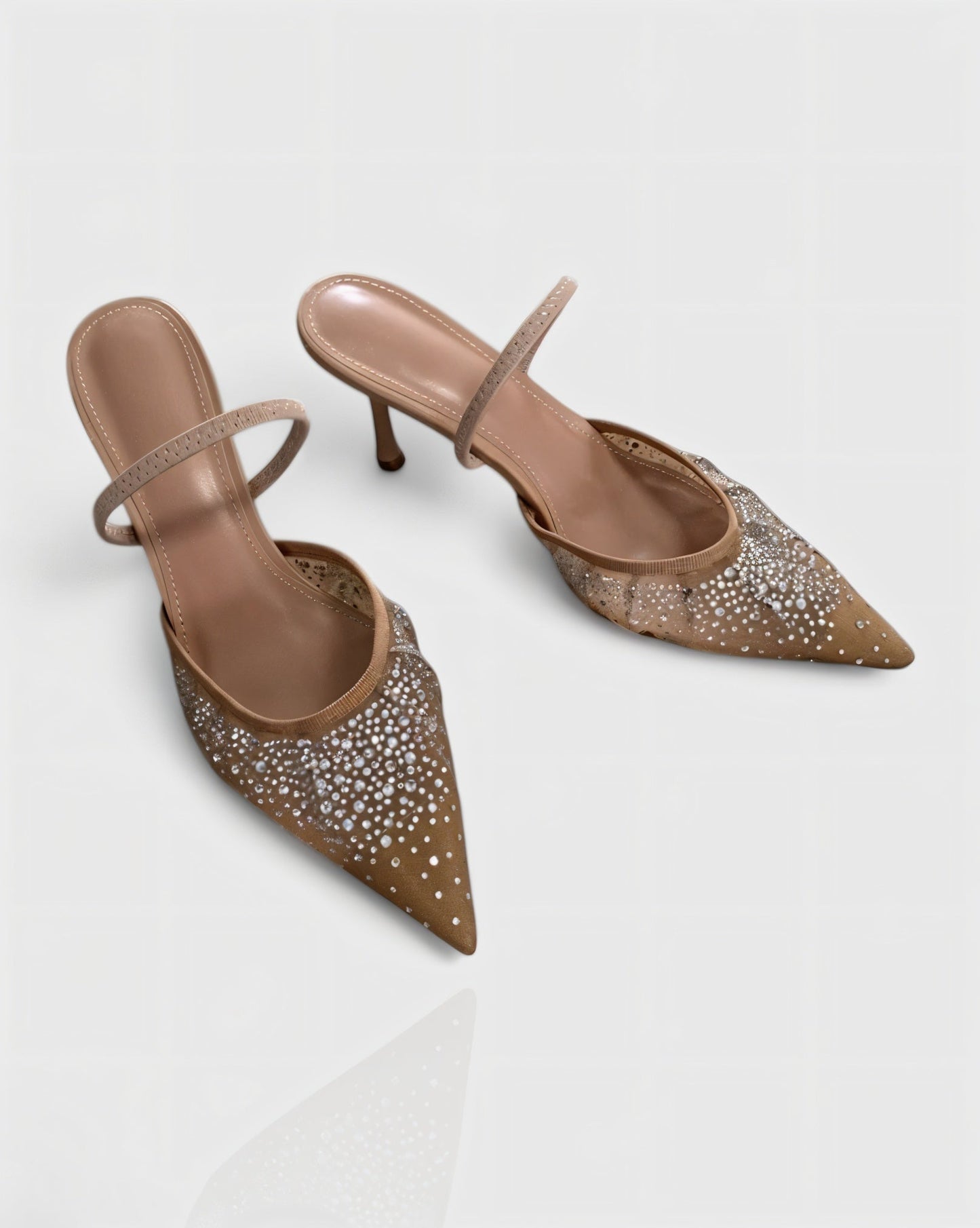 Sparkling Rhinestone Mesh Heels