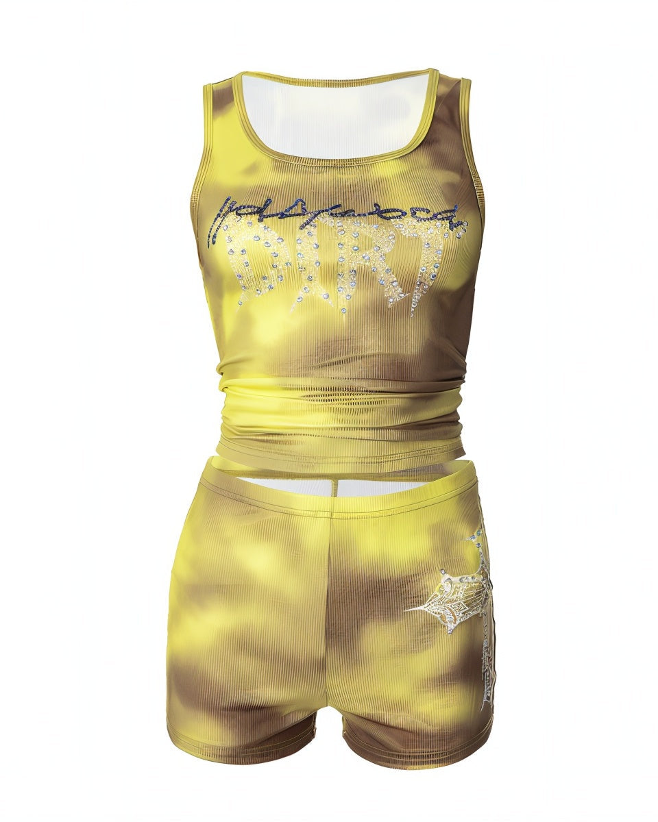 REYA Diamond Design Top and Shorts Set