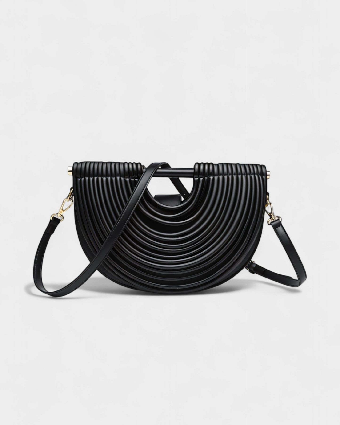 CANYA Textured Half-Moon Crossbody Clutch