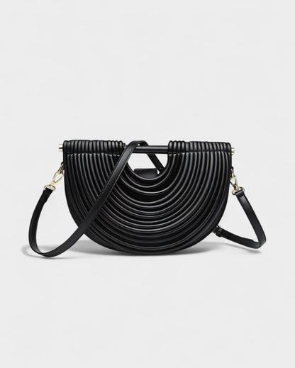 CANYA Textured Half-Moon Crossbody Clutch