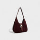 RIVARA Faux Suede Buckle Strap Shoulder Bag