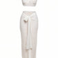 AETHERIA Textured Bandeau Top & Drape Skirt Set