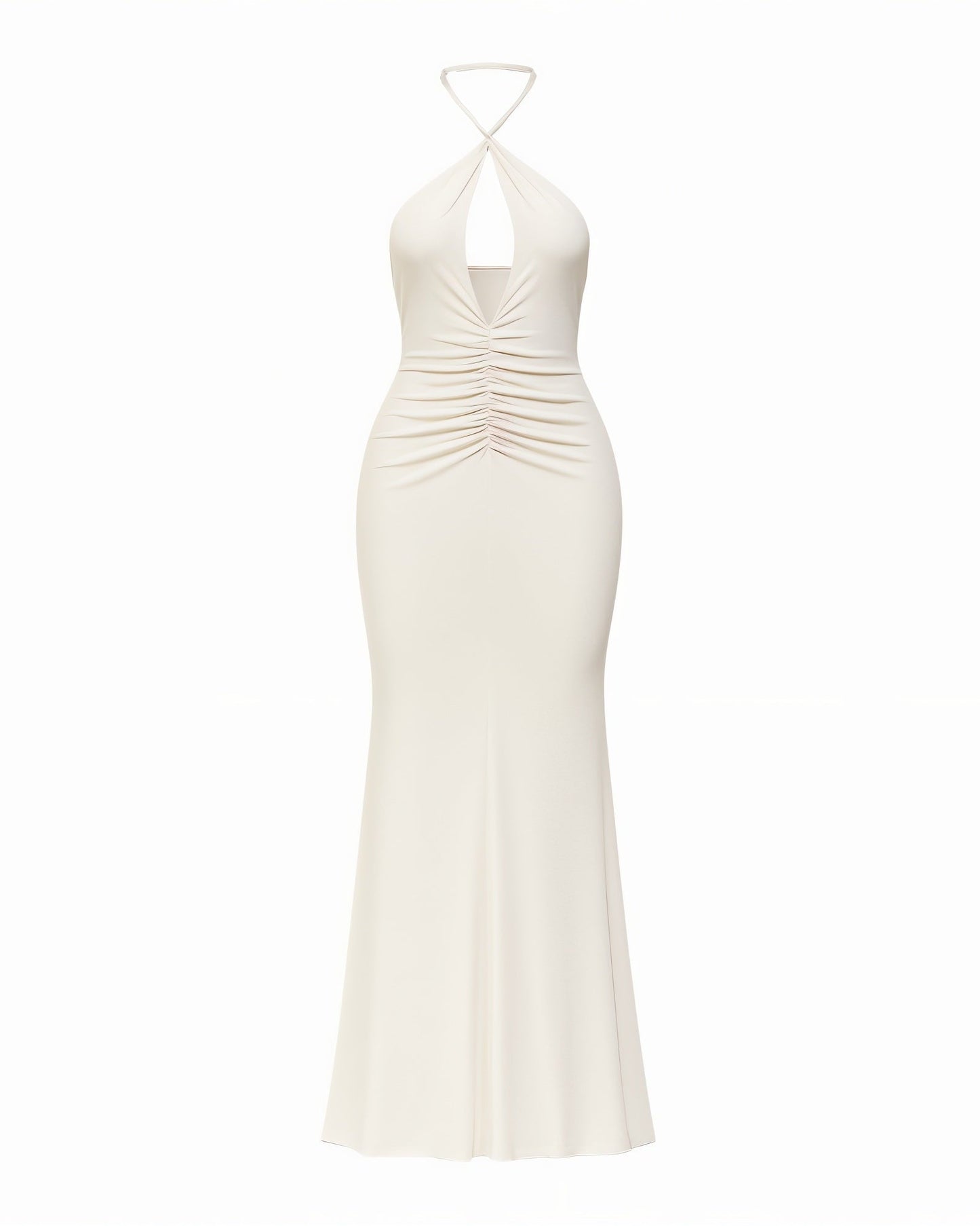 ELVIRA Halter Ruched Maxi Dress