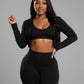 MARJORIE 3-Piece Zip Up Top & Flare Pants Set
