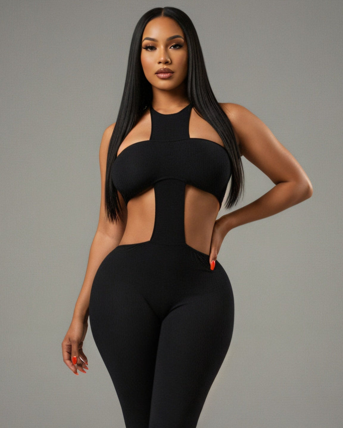 ZAYANI Cutout Halter Jumpsuit