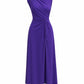 MIREN One-Shoulder Draped High Slit Maxi Dress