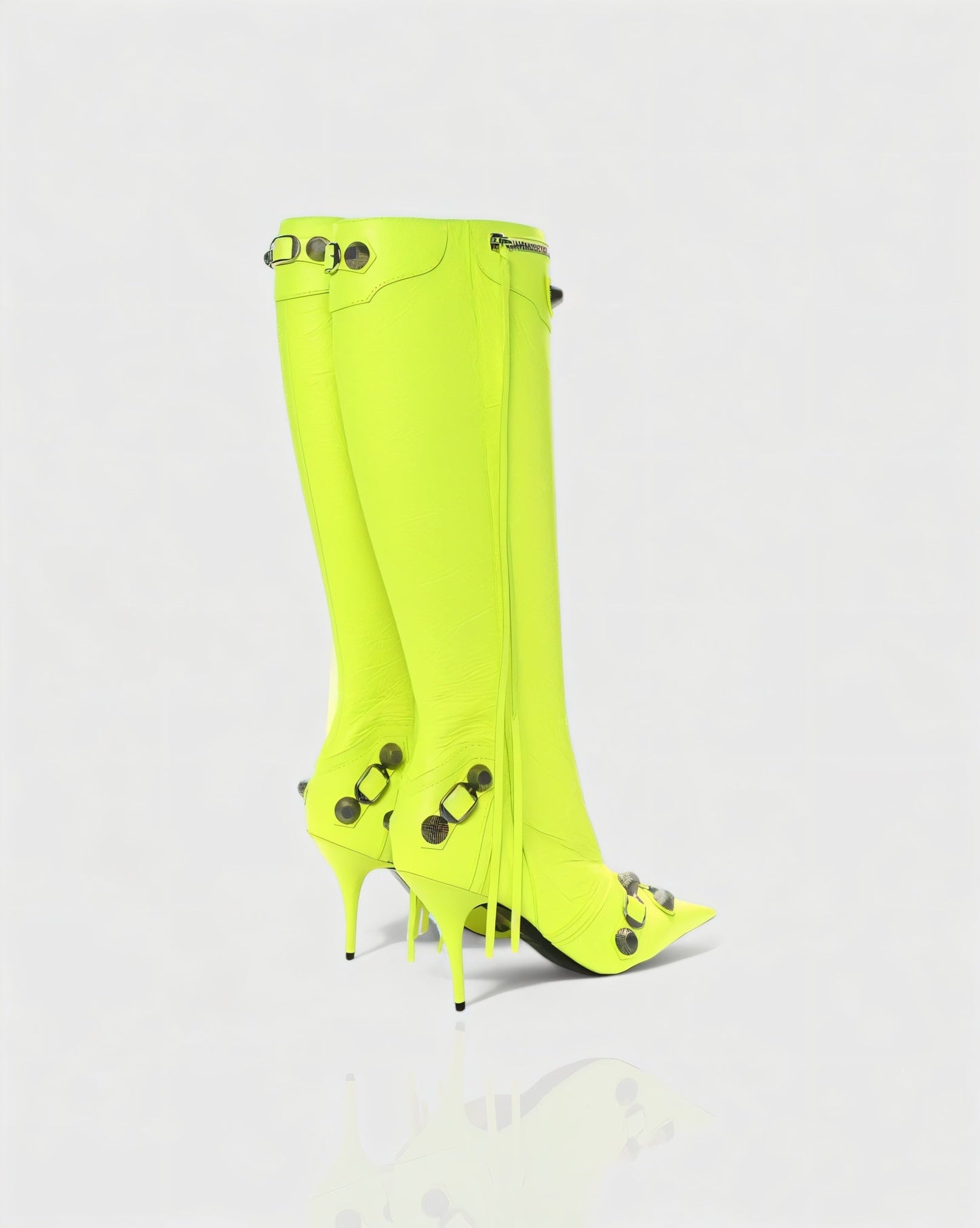 WENA Studded Pointed Toe Knee-High Boots