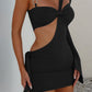 CAPRI One-Shoulder Cut-Out Bodycon Mini Dress