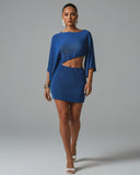 MIA Textured Knit Asymmetrical Cutout Mini Dress