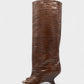 HELIRA Peep Toe Wedge Knee High Boots