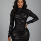 ZIVA Long Sleeve Textured Mini Dress