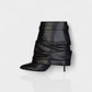 HALINA Padlock Slouch Stiletto Ankle Boots