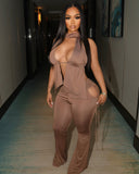 TIFFANY Drape Top & Wide Leg Trousers Set