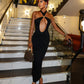 ALYSSA Halter Neck Slim Maxi Dress