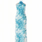 SHANE 3D Floral Applique Halter Maxi Dress