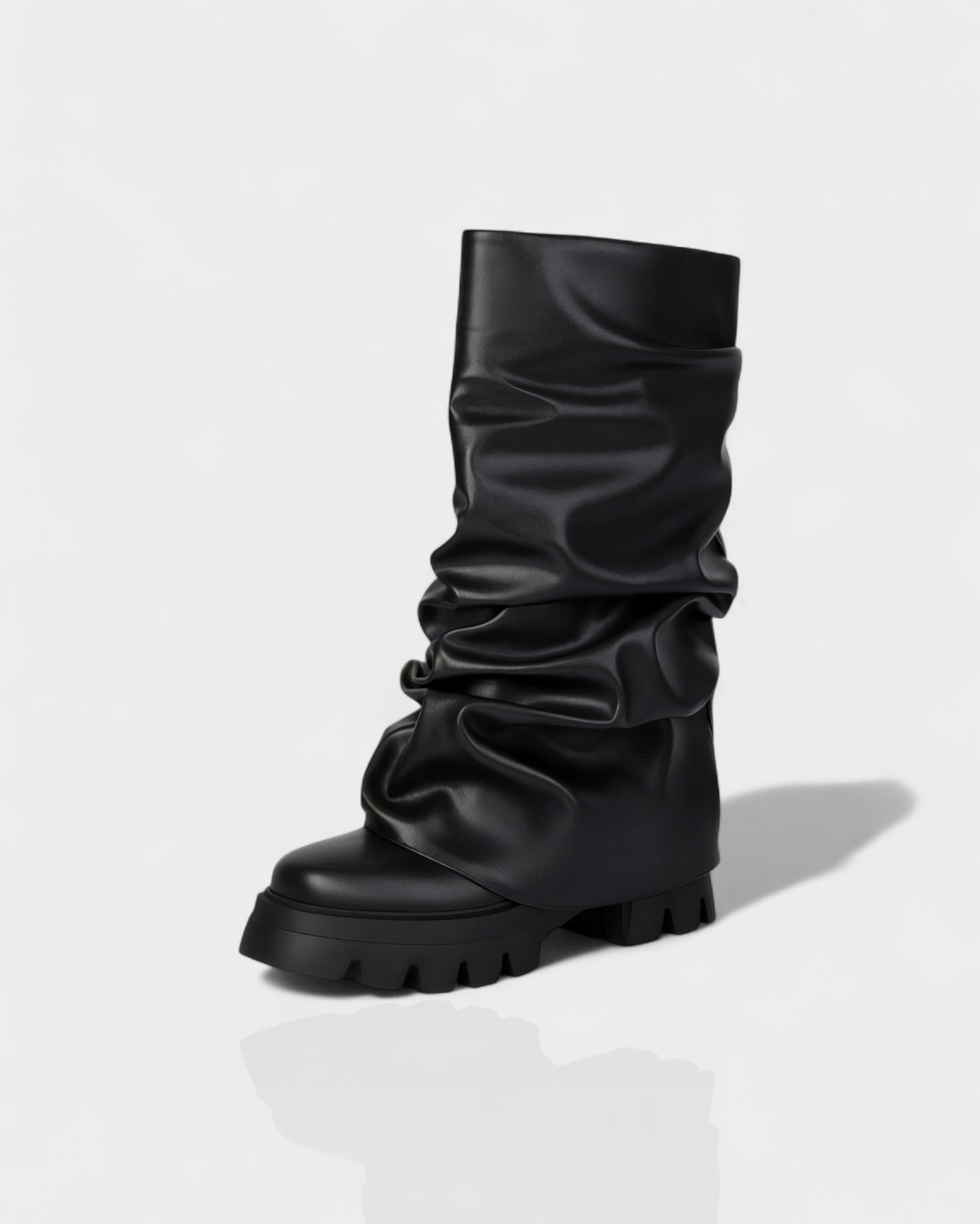 CRISTINA Slouchy Platform Mid-Calf Boots