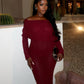 ANGELICA Knit Off-Shoulder Maxi Dress
