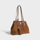 ORLINA Faux Suede Tote with Top Turn-Lock