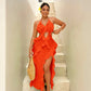 CAMRYN Halter Neck Cutout Ruffle Maxi Dress