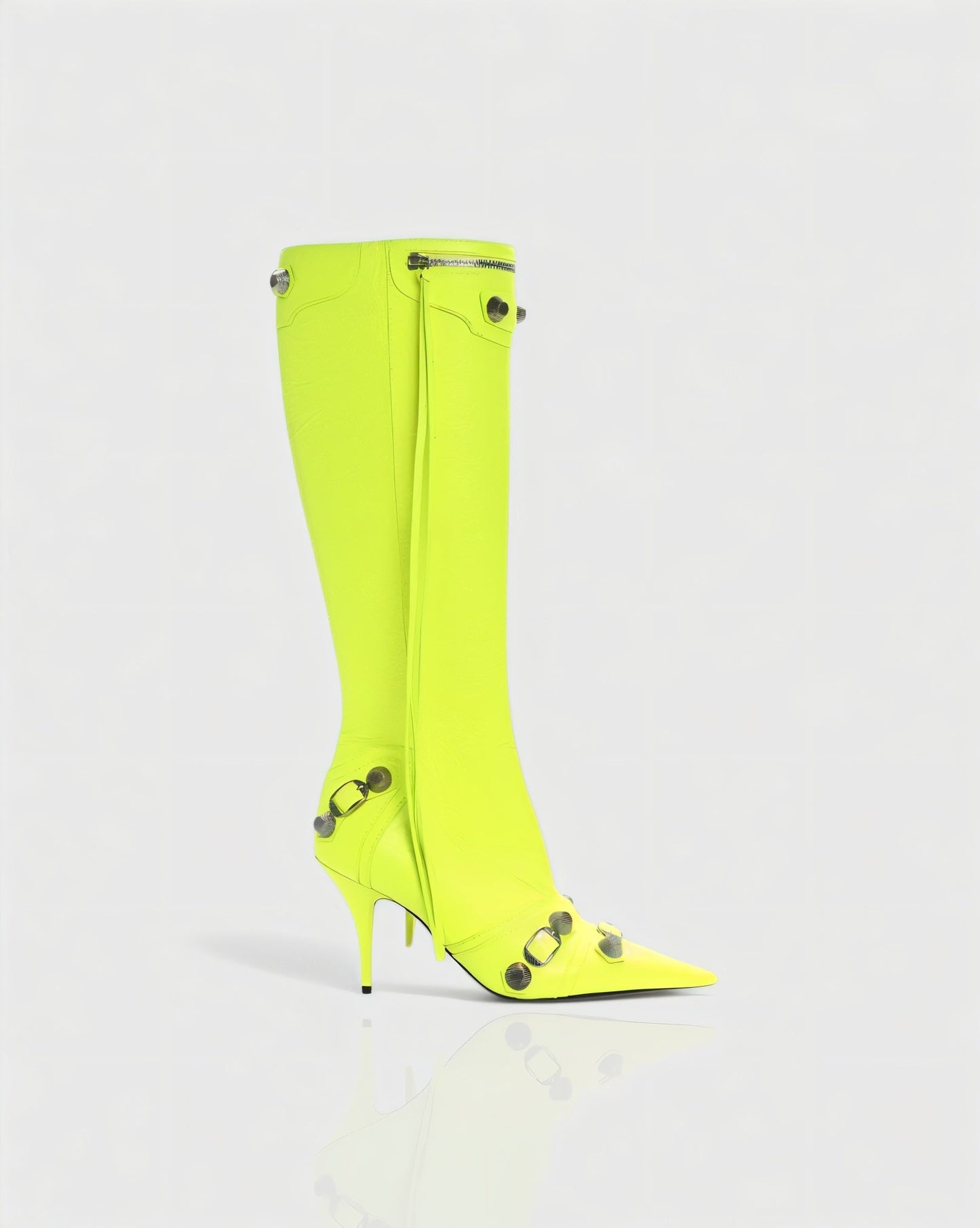 WENA Studded Pointed Toe Knee-High Boots