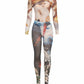 SHELBY Abstract Print Mesh Top & Tights Set