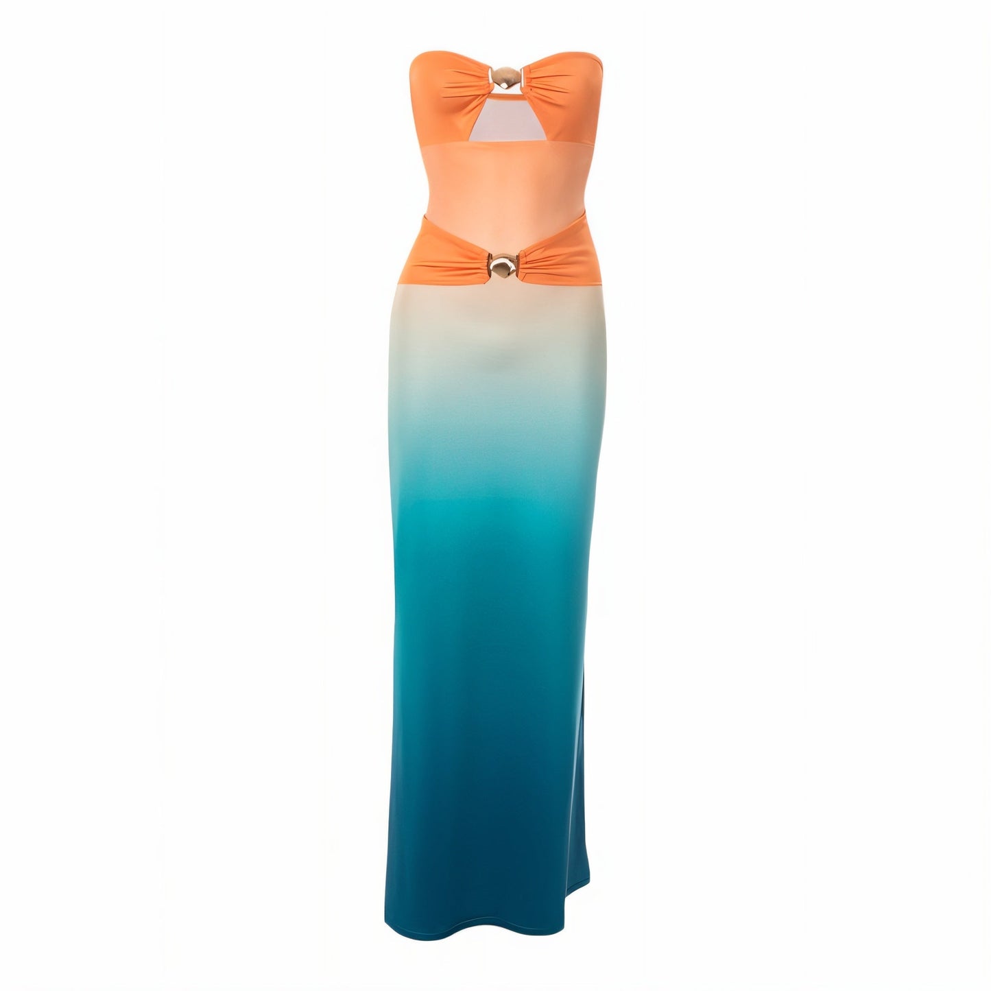 ROSANA Strapless Cut-Out Detail Maxi Dress