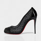 AURIEL Embellished Red Sole Mesh Stiletto Heels