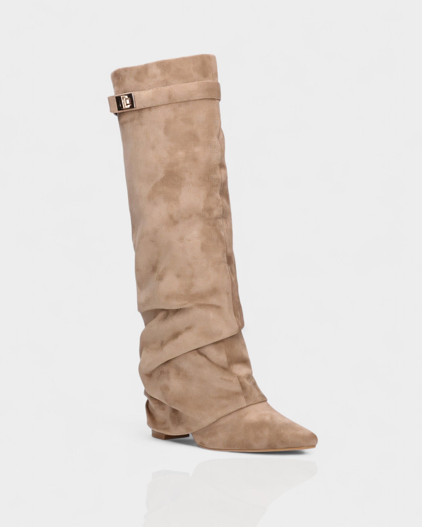 MAISY Slouchy Pointed-Toe Knee-High Boots