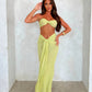 AETHERIA Textured Bandeau Top & Drape Skirt Set