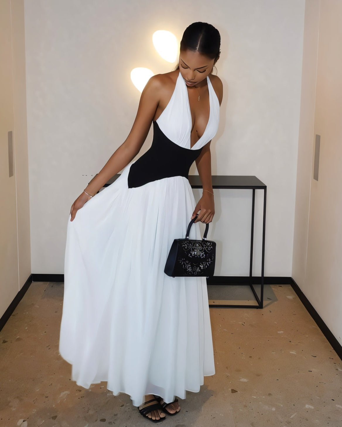 VESKA Halter Maxi Dress