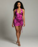 DELARA Halter Mini Dress