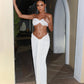 AETHERIA Textured Bandeau Top & Drape Skirt Set