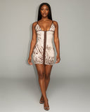 EMILIA Zebra Print Bodycon Mini Dress