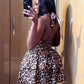 PEACHY Leopard Halter Ruffle Mini Dress