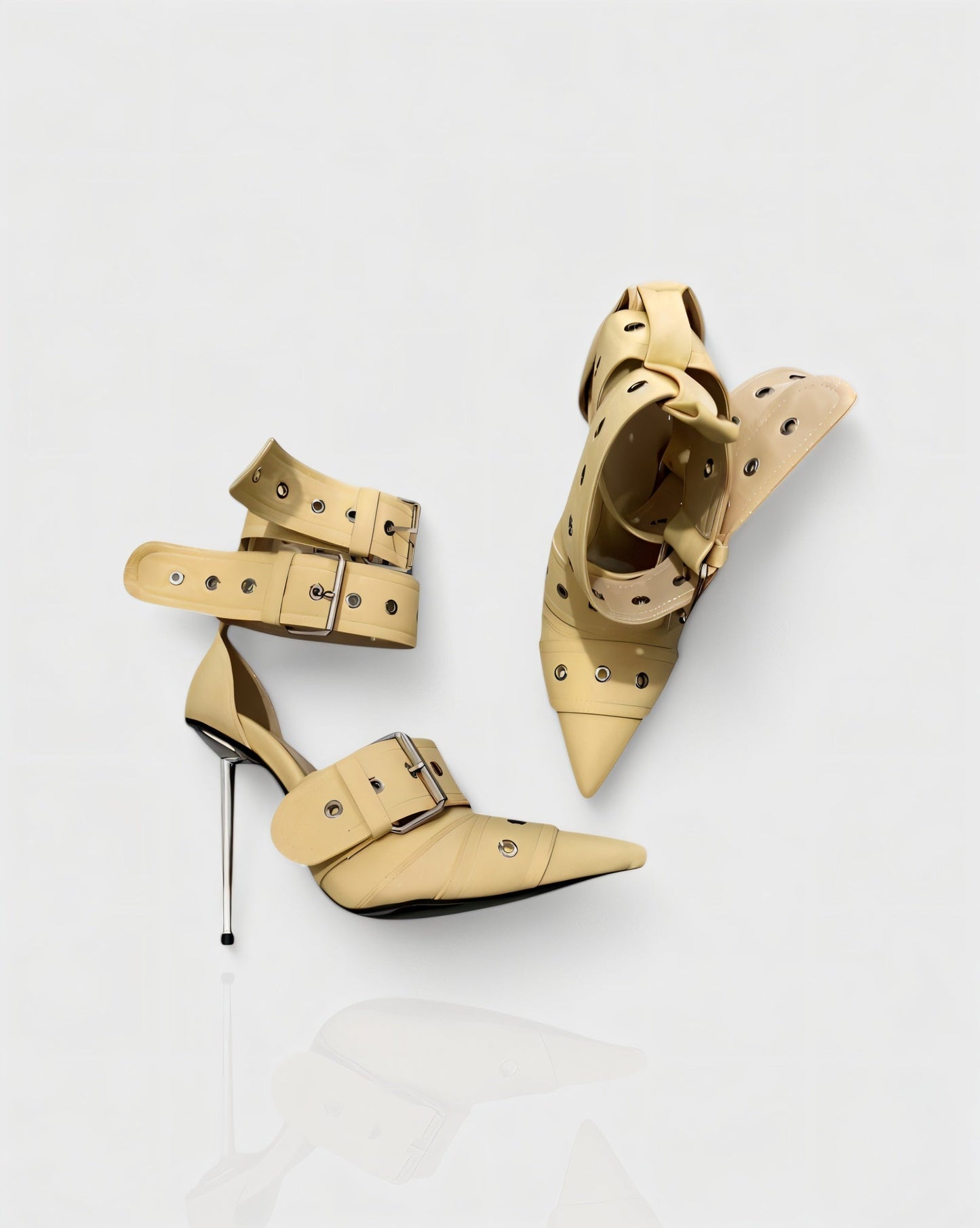 MARILYN Buckle Strap Pointed-Toe Stiletto Heels