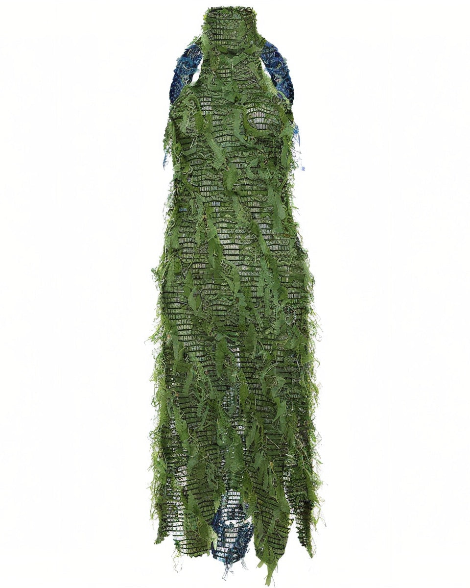 LILYANA Tassel Splicing Backless Midi Dress