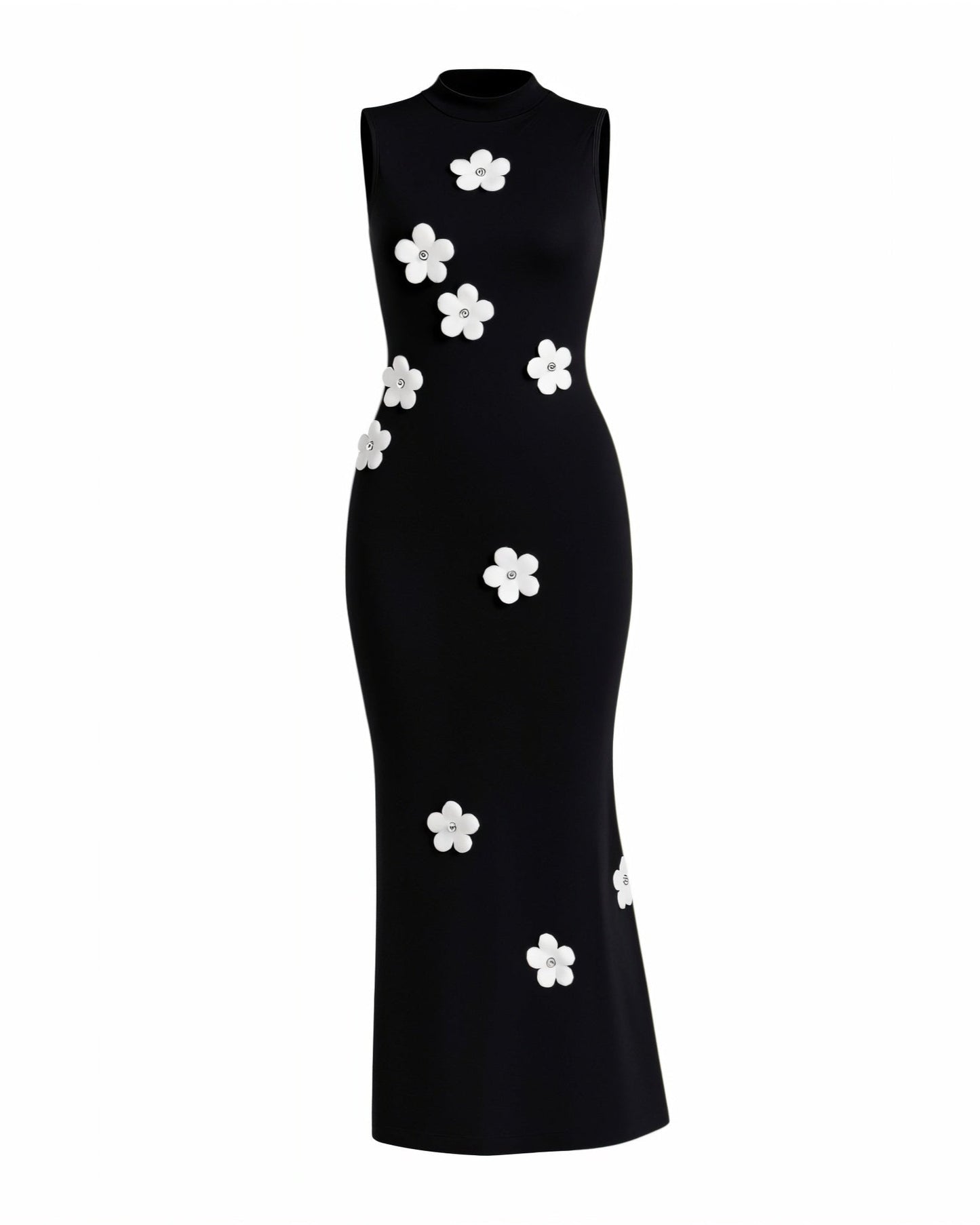 ESTRA Floral Appliqué Sleeveless Maxi Dress