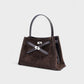 SOLARA Faux Suede Buckle Strap Tote Bag